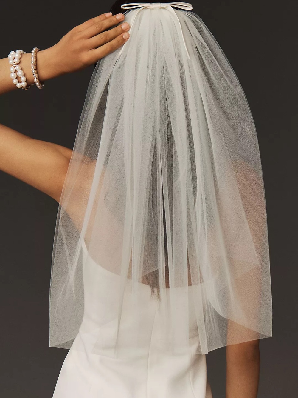 Twigs & Honey - Bridal Veil with Bow - White - Bambi Veil